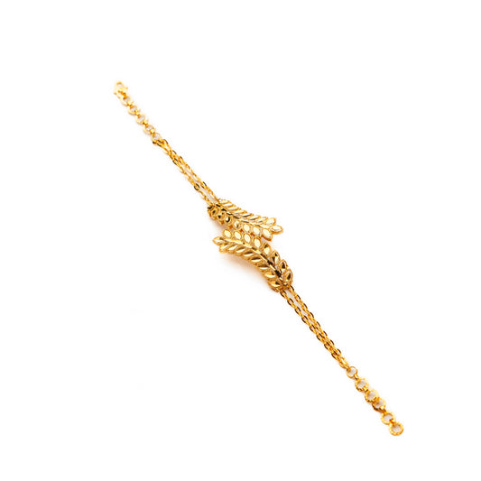 RP Half Curve Bracelet (Leaf Design 2) - Silver 925 & Gold Plated