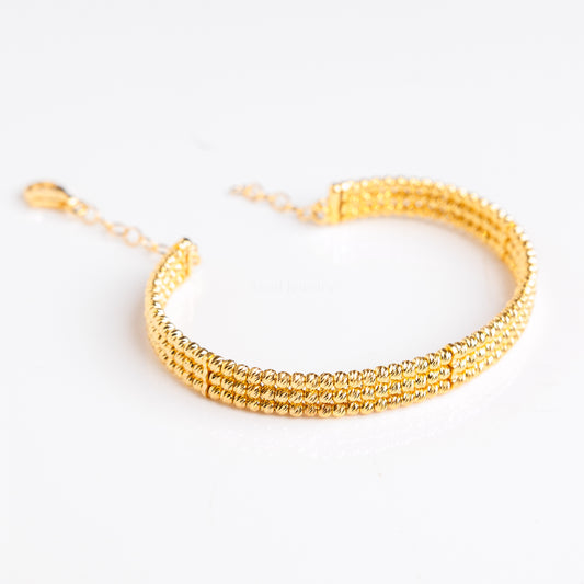 3 Line Cuff Bracelet | Silver 925 & Gold Plated
