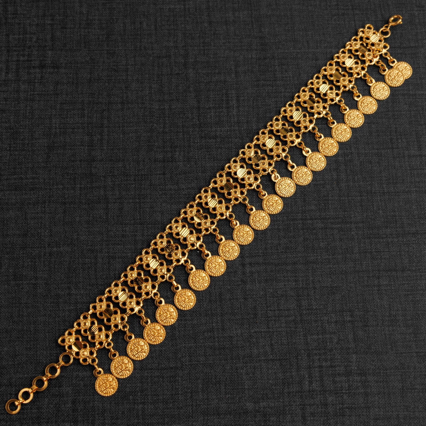 Coin Bracelet (D4) -Silver 925 & Gold Plated