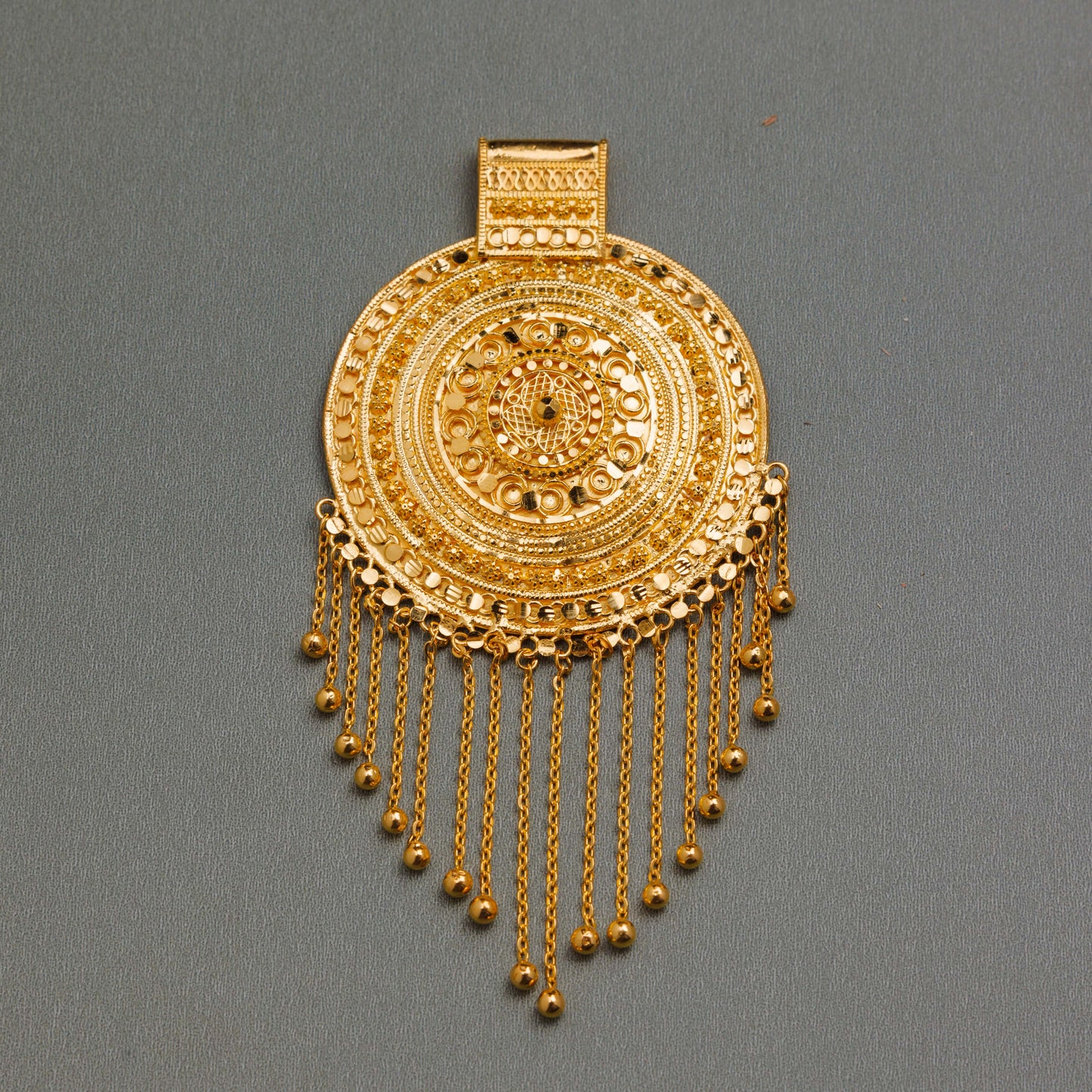 Circle Traditional Pendant (1) - Silver 925 & Gold Plated