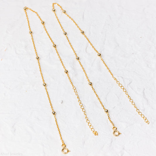 Gold Color Anklet | Silver 925 | Pair