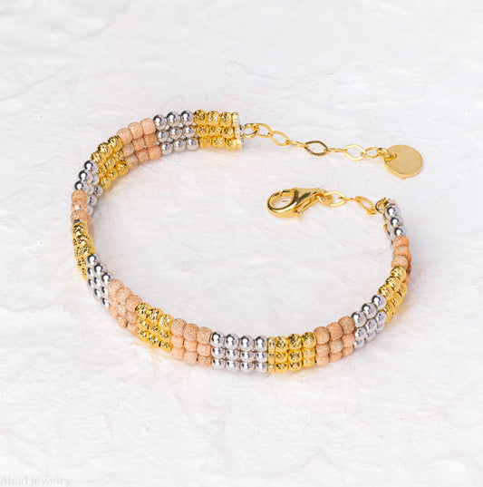Multi Color Cuff Bracelet | Silver 925 | Gold Plated