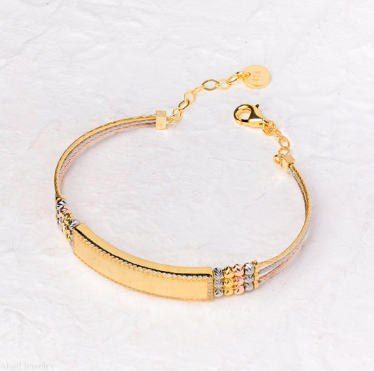 Multi Color Cuff Bracelet | Silver 925 | Gold Plated