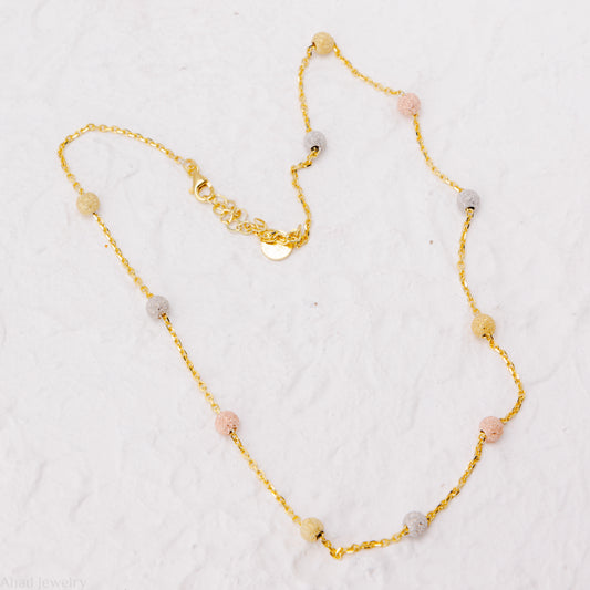 Multi Color Bead Chain | Silver 925 | Gold Plated