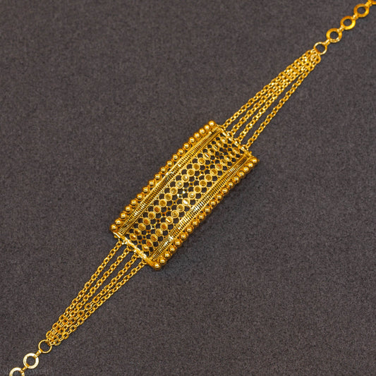 RP Half Curve Bracelet 2 Line - Chain (Dotted) - Silver 925 & Gold Plated