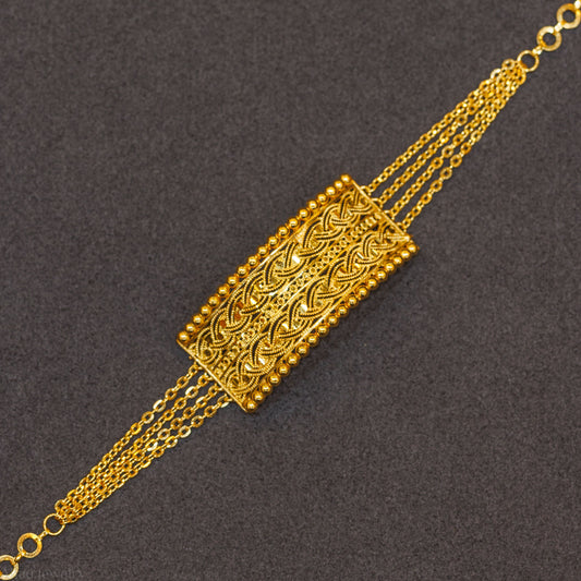 RP Half Curve Bracelet 2 Line - Chain (Plain) - Silver 925 & Gold Plated