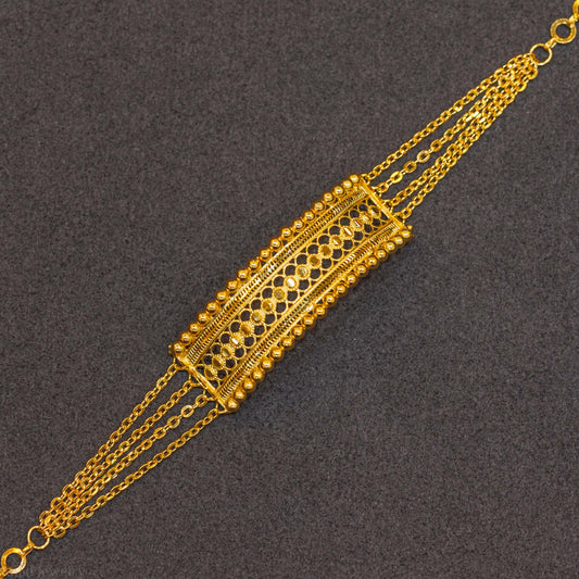 RP Half Curve Bracelet - Chain (Dotted) - Silver 925 & Gold Plated